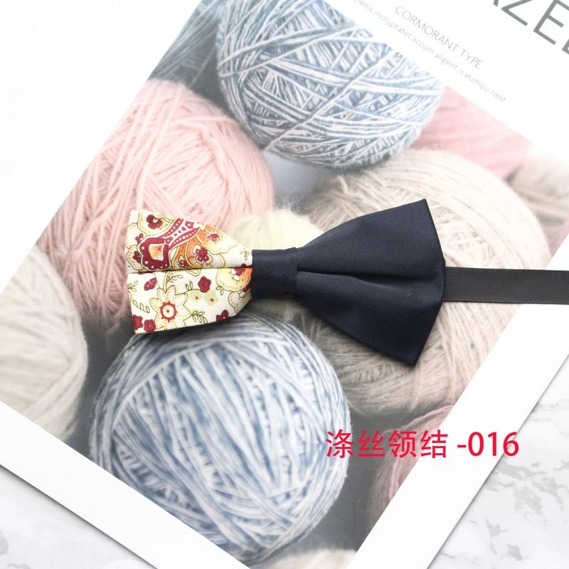Men'S And Women'S Fashion Casual Tiny Flower Print Bow Tie