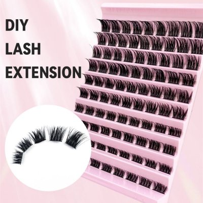 Women 10-Row Large-Capacity Dense Single-Cluster Segmented False Eyelashes