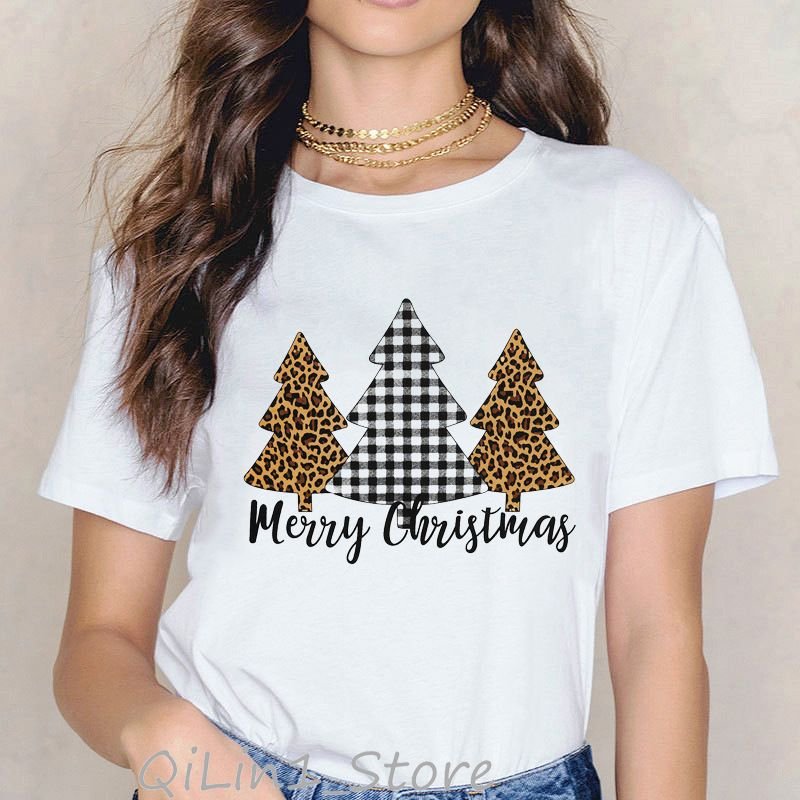 Merry Christmas Basic Women Short Sleeve Fashion Top T-Shirt