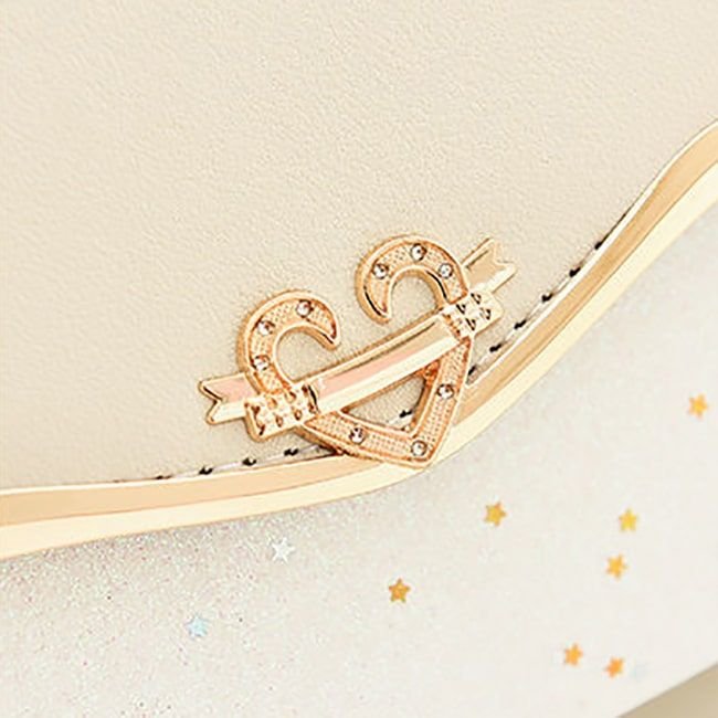 Women Cute Style Sequins Imitation Pearl Decoration Crossbody Bag