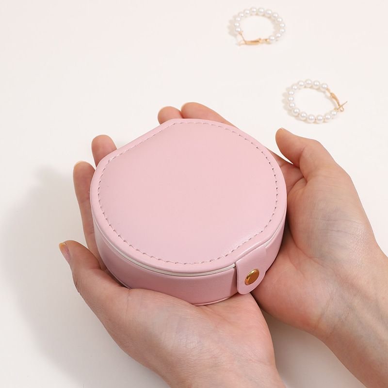 Fashion Round Jewelry Mirror Storage Box