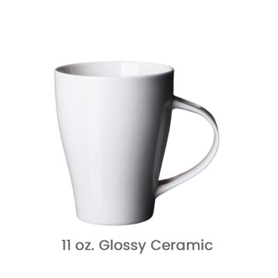 White Ceramic Mug Custom Logo Print