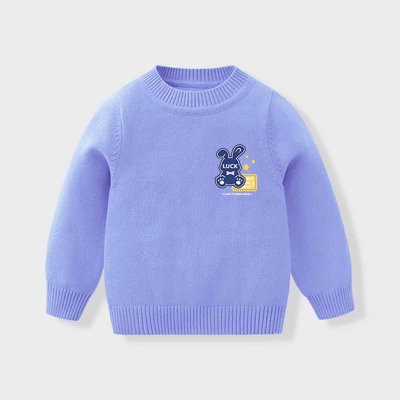 Kids Baby Boys Girls Winter Casual Cute Cartoon Print Long Sleeve Knitwear Sweater