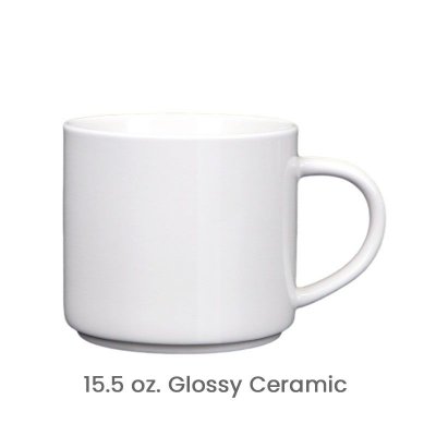 White Ceramic Mug Custom Logo Print