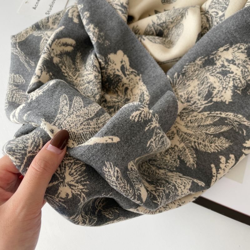 Autumn Winter Women Fashion Thickened Cashmere Jacquard Scarf