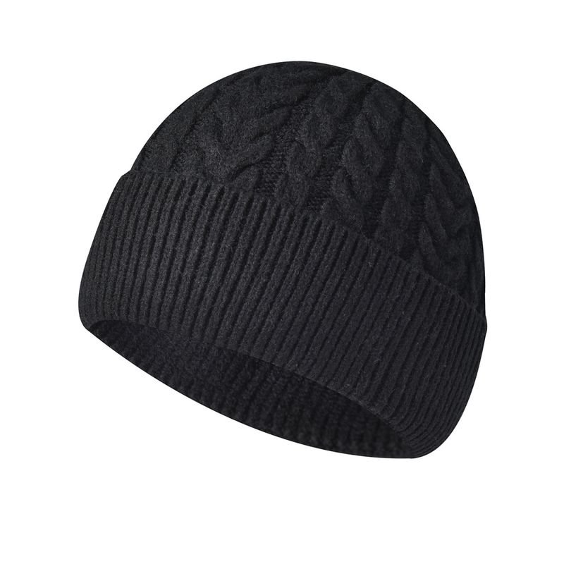 Unisex Solid Color Winter Thick Warm Knitted Hat Custom