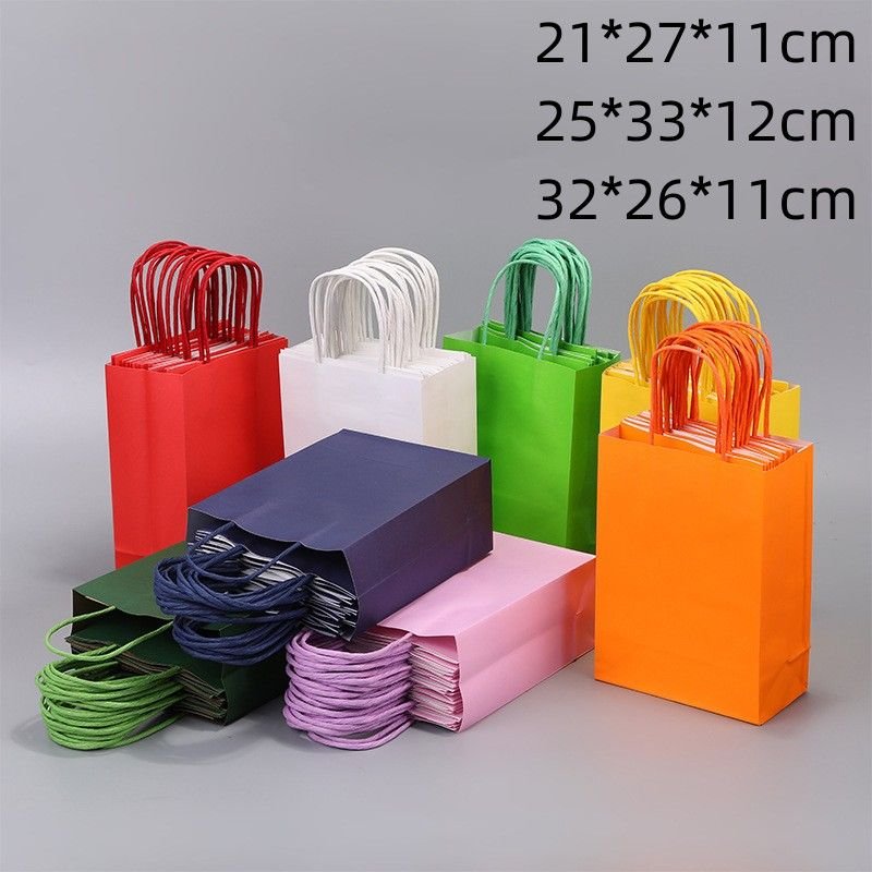 Rectangular Candy Color Kraft Paper Storage Packaging Bag Garment Accessories