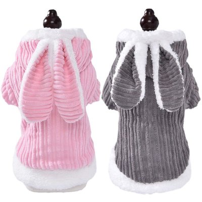 Autumn Winter Pet Dog Cat Thickened Fleece-Lined Rabbit Clothes