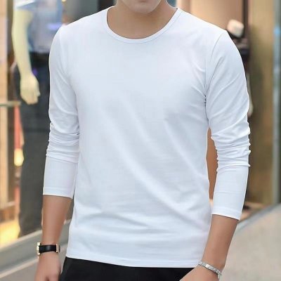 Men Basic Casual Long-Sleeved Round Neck T-Shirt