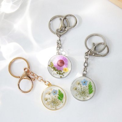 Women Fashion Simple Dried Flower Key Chain 6-Bag