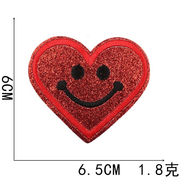 Fashion Heart Embroidered Cloth Sticker Hot-Melt Adhesive Patch