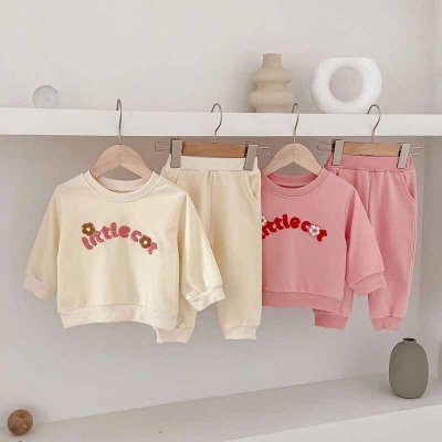 Kids Baby Boys Girls Casual Cute Alphabet Long Sleeve Sweatshirts Trousers Sets