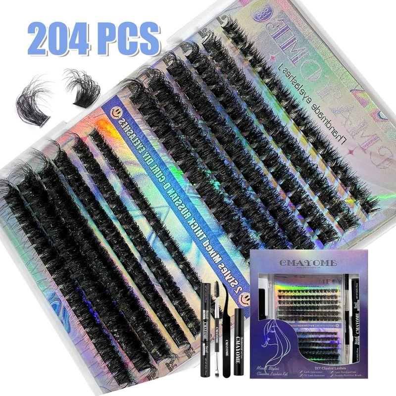 DIY Single Cluster Mixed Thick False Eyelashes