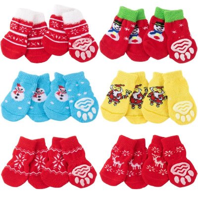 Pet Supplies High Quality Non-Slip Bottom Dog Socks Dog Foot Cover 4Pcs-Set