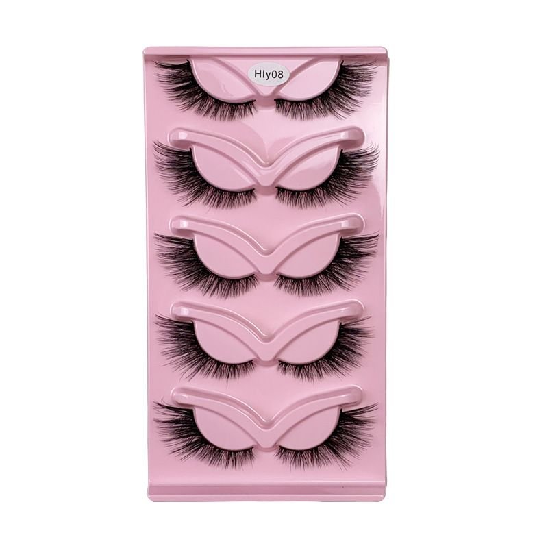 Women Simple Exaggerated Eye Tail Elongated 5 Pairs Of False Eyelashes